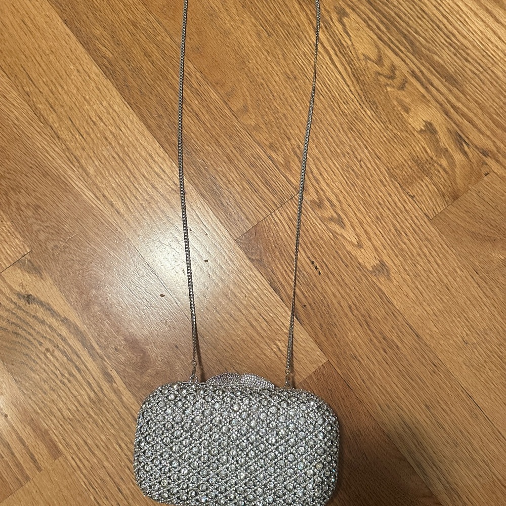 Lux Mob Crystal Embellished Silver Evening Clutch - Picture 3 of 6
